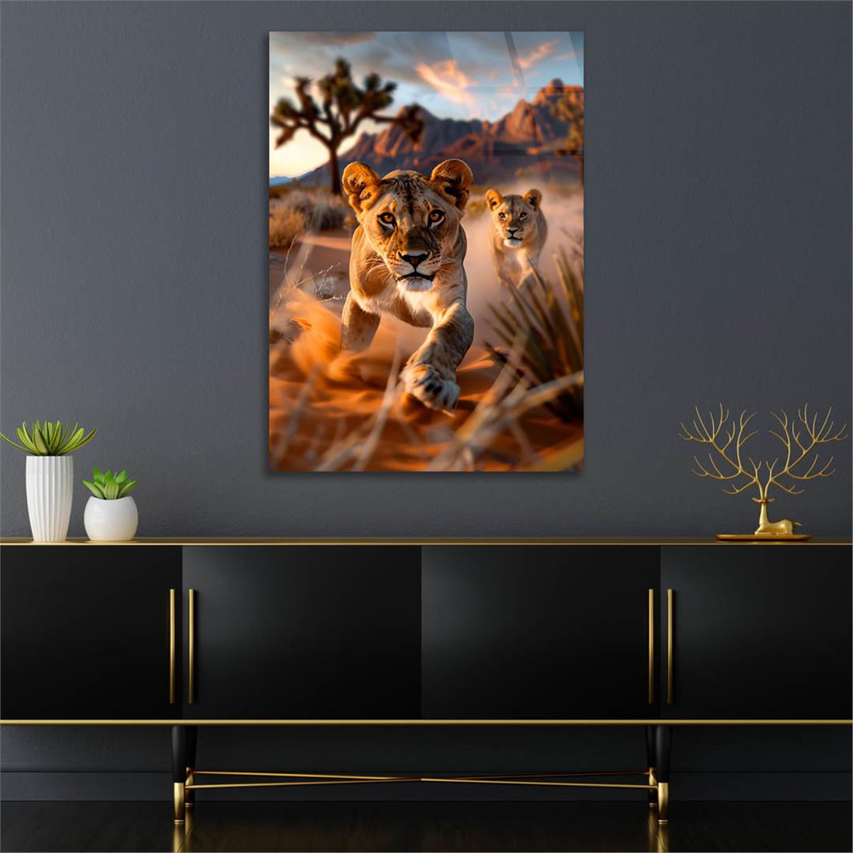 Dikey Doğa Temalı Cam Tablo 297