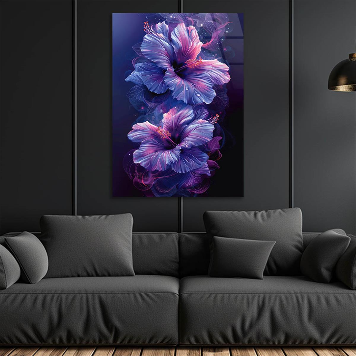 Dikey Sanat Temalı Cam Tablo 454