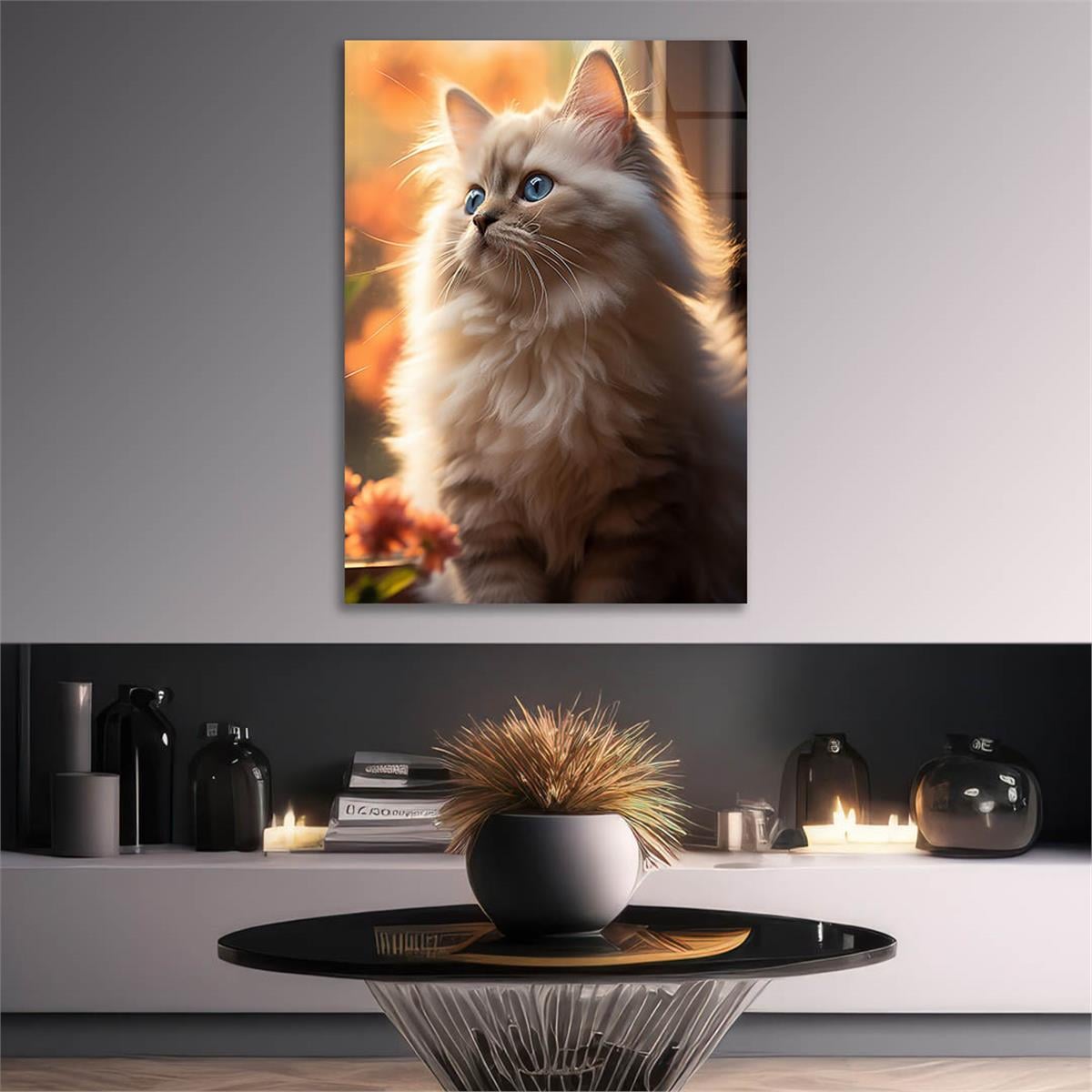 Dikey Doğa Temalı Cam Tablo 417