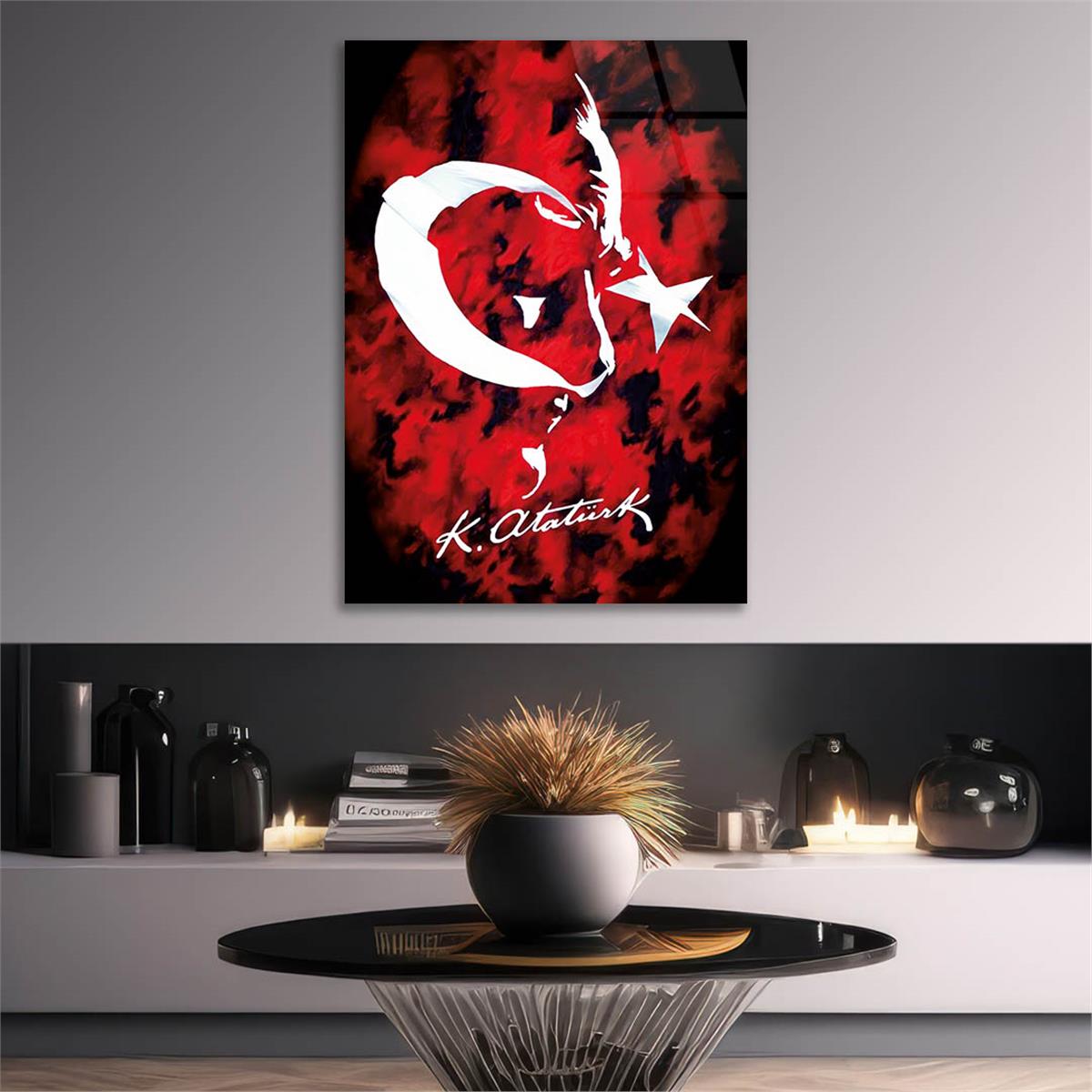 Mustafa Kemal Atatürk Gehard Glasschilderij 