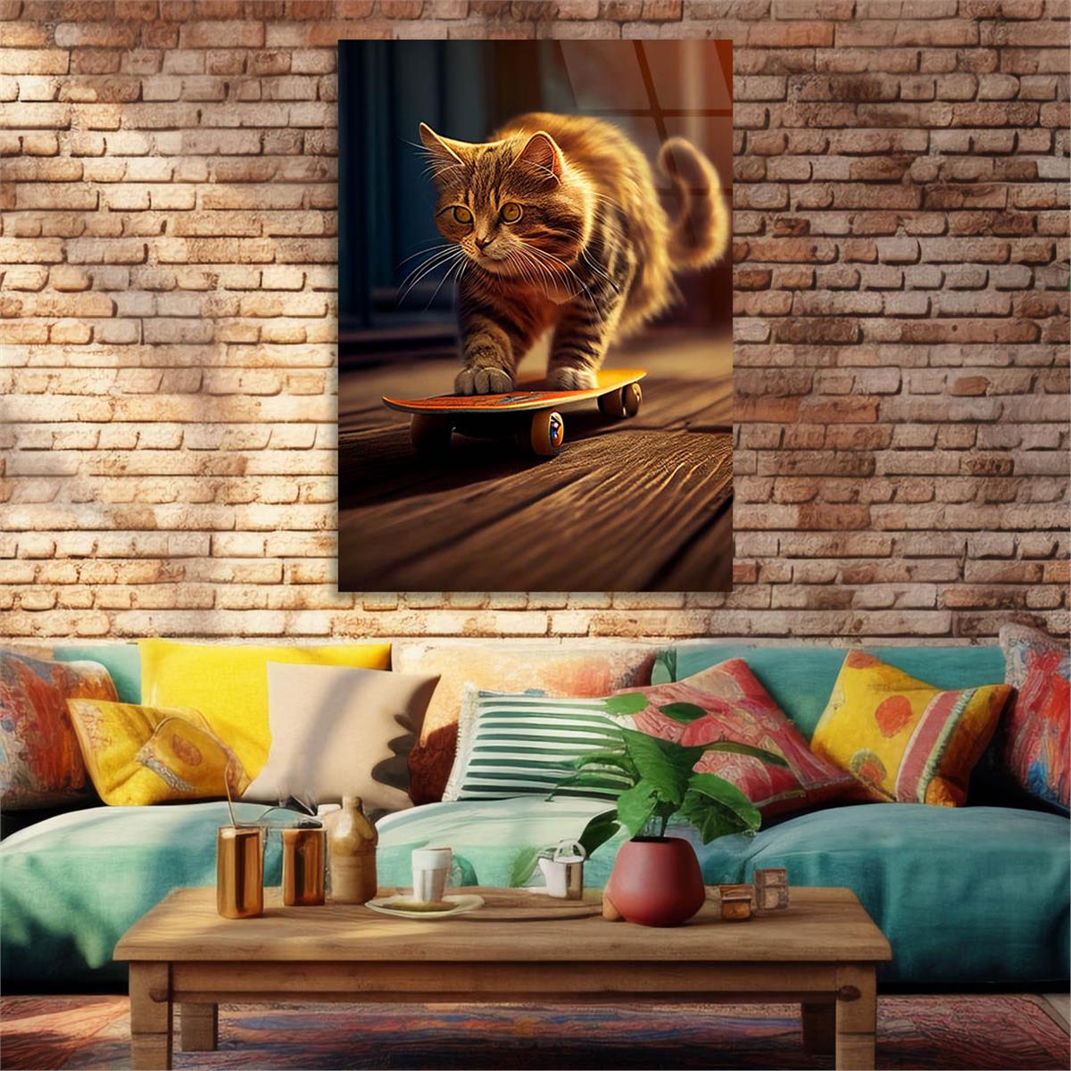 Dikey Doğa Temalı Cam Tablo 249