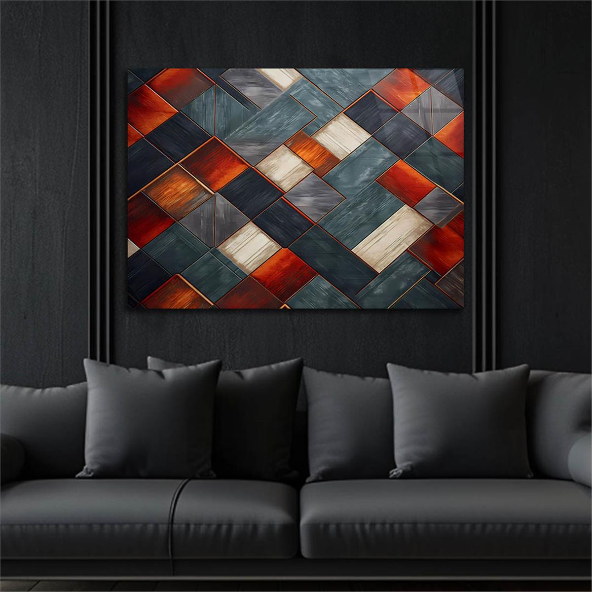 Horizontal Art-Themed Tempered Glass Wall Art 522