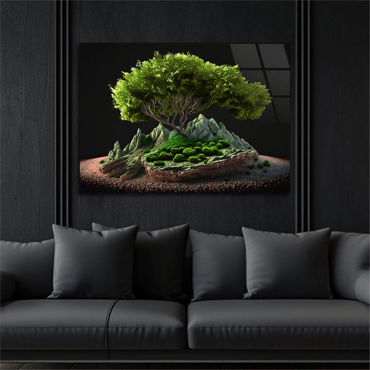 Yatay DoğaTemalı Cam Tablo 382