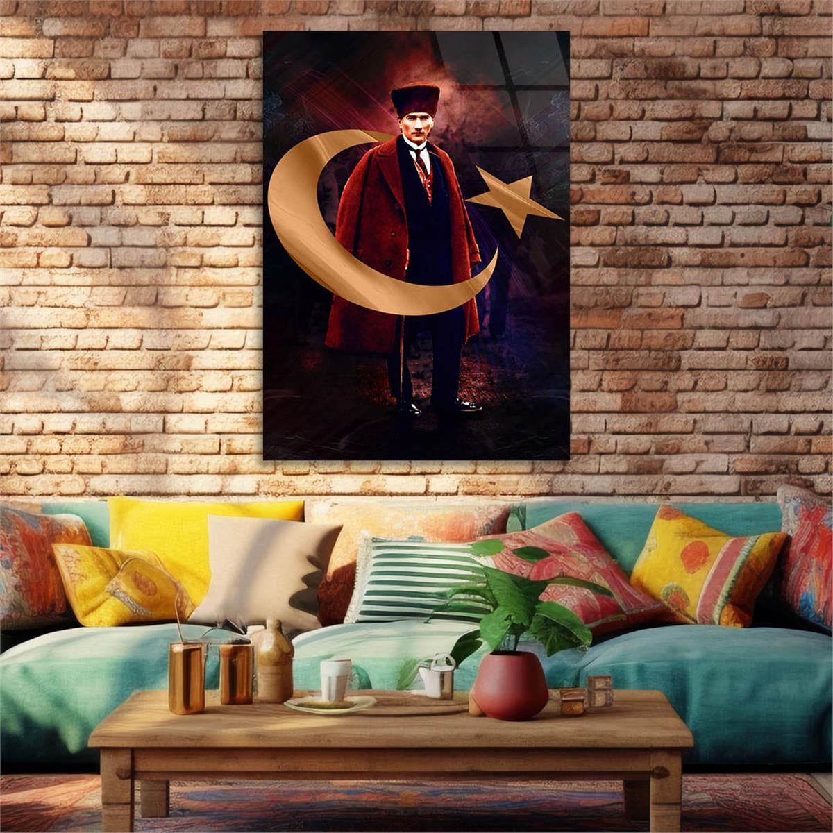 Dikey VatanTemalı Cam Tablo 197