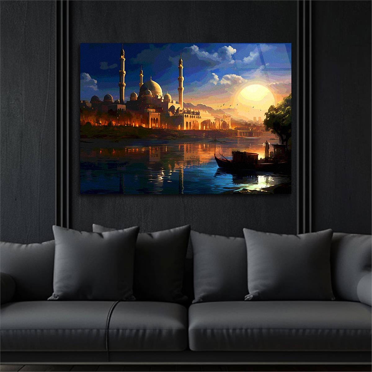 Yatay Dini Temalı Cam Tablo 168