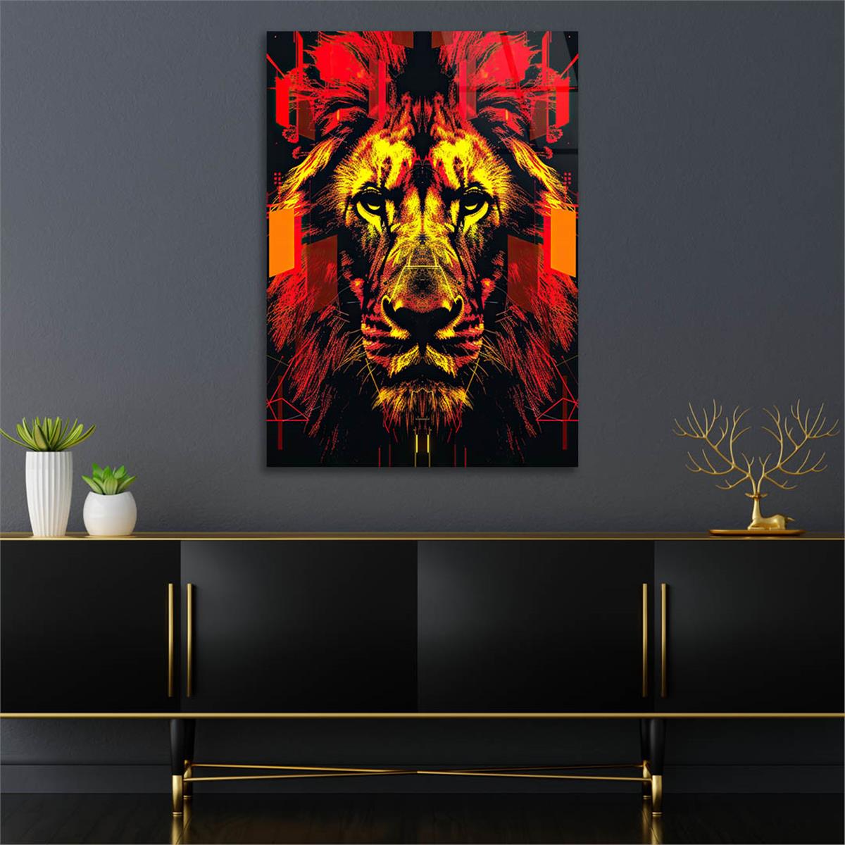 Dikey Doğa Temalı Cam Tablo 360