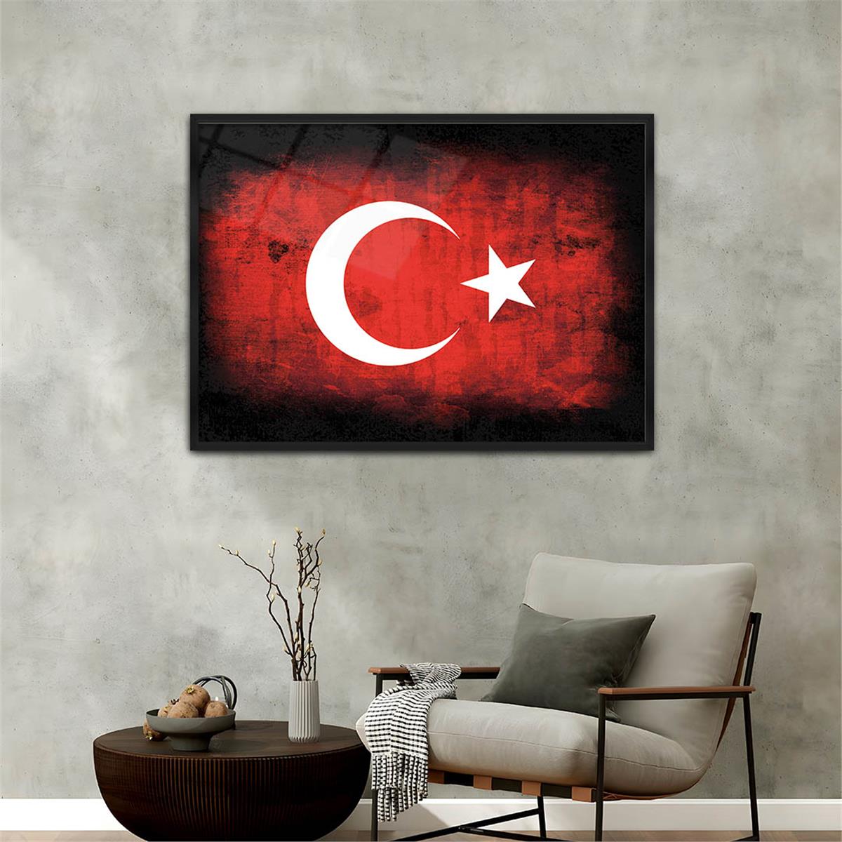 Alüminyum Çerçeveli Vatan Temalı Cam Tablo 073