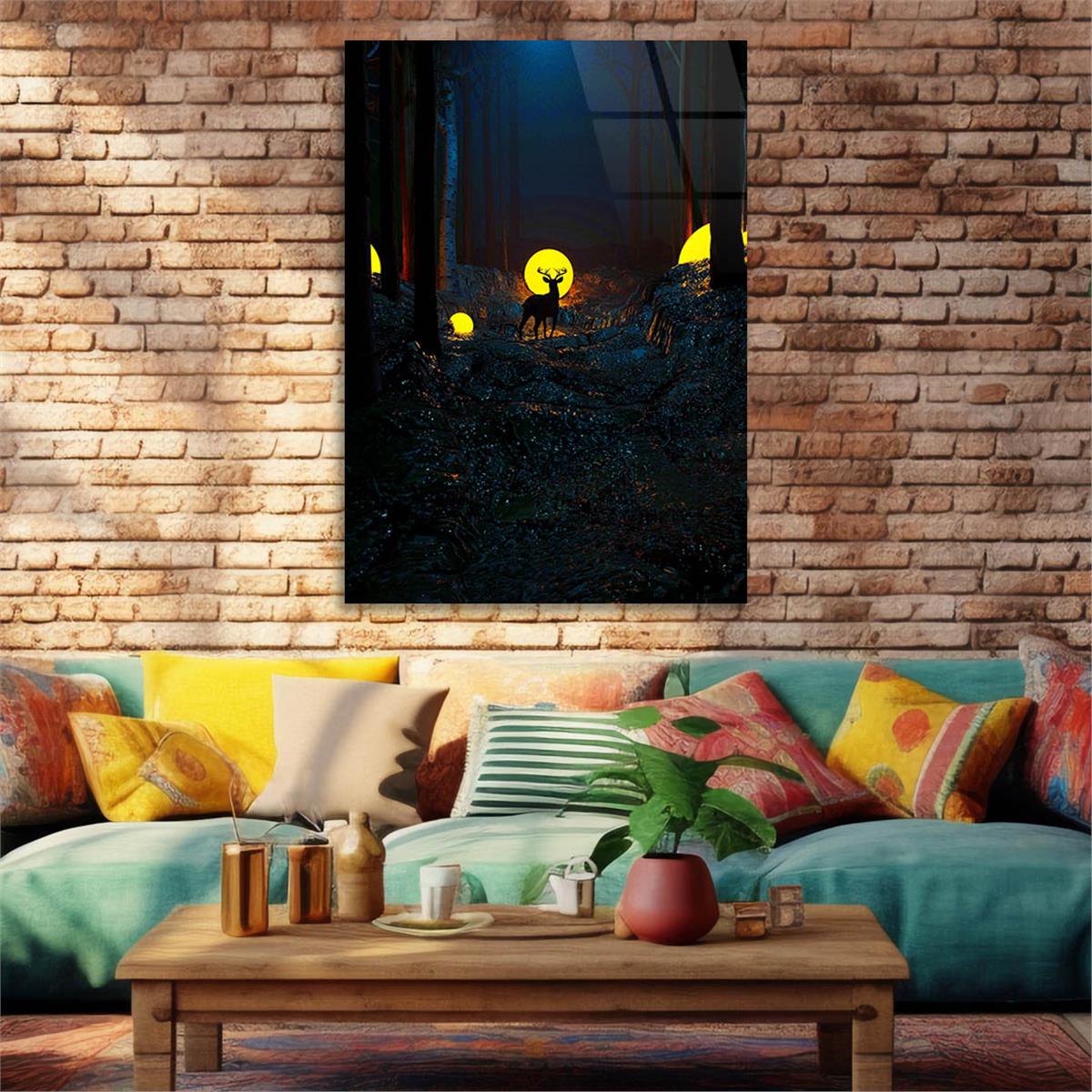 Dikey Doğa Temalı Cam Tablo 265