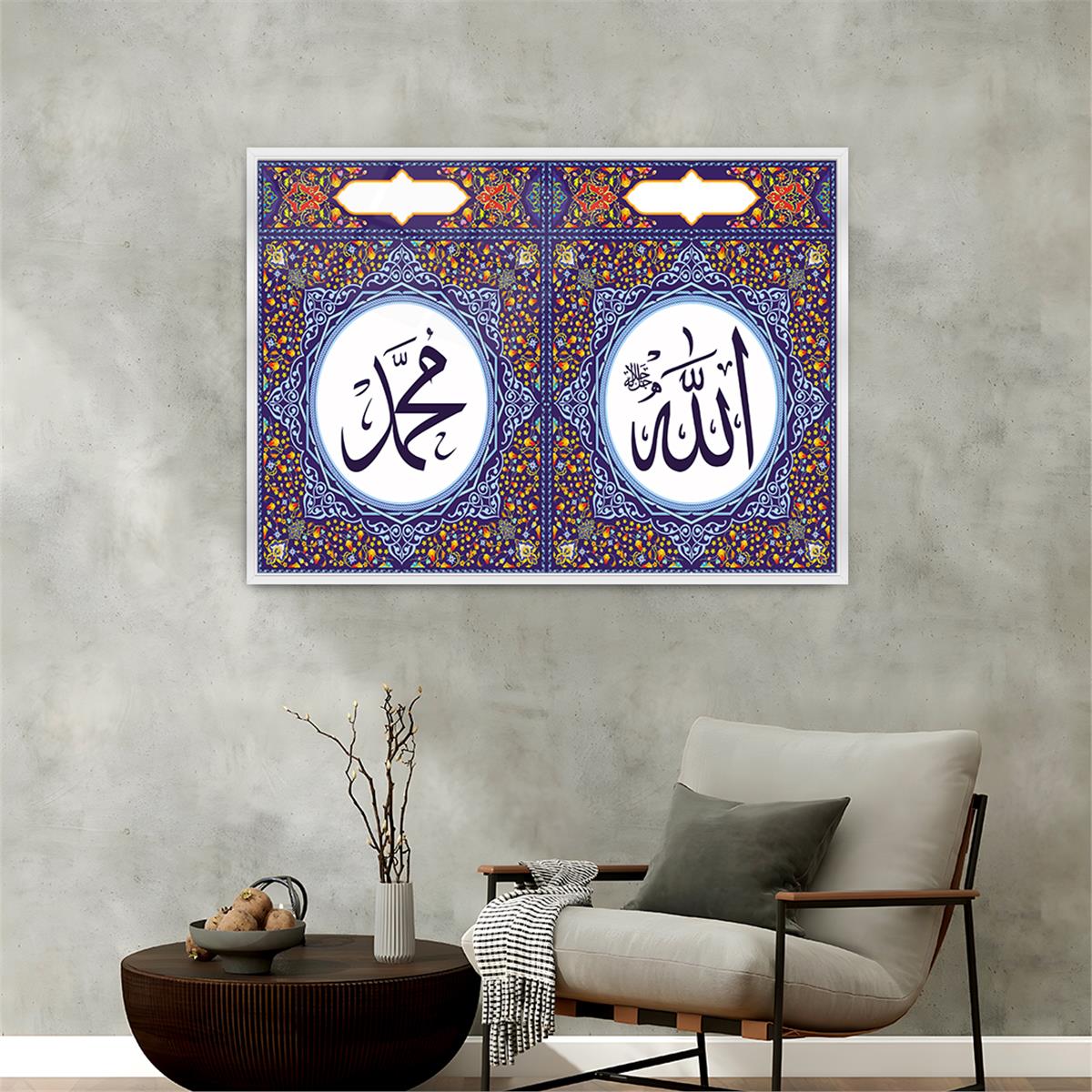 Tableau en verre à thème religieux avec cadre en aluminium  053