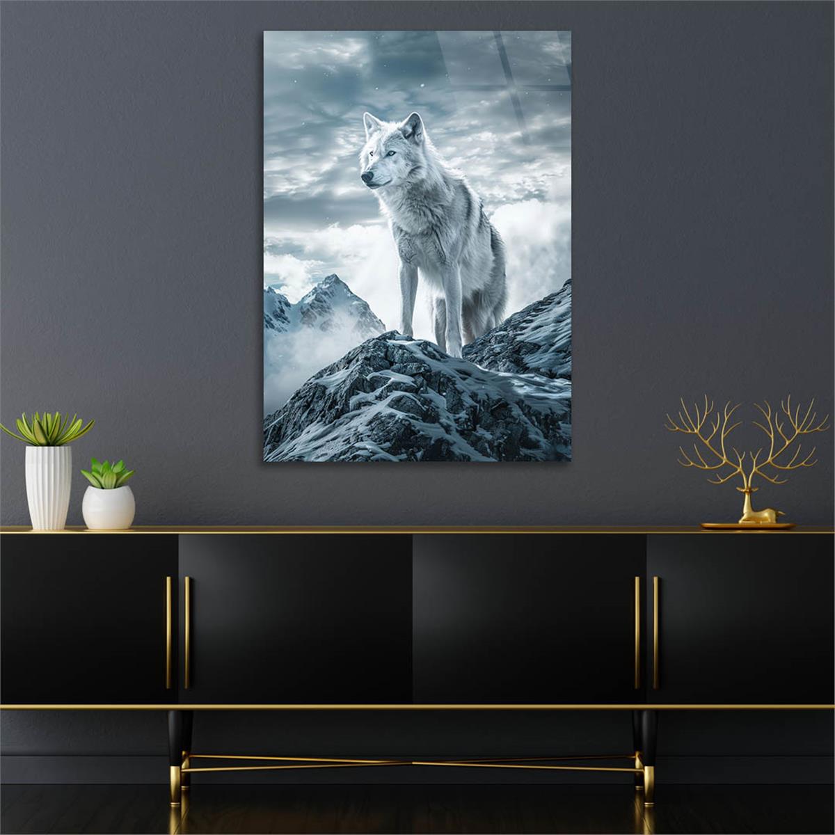 Dikey Doğa Temalı Cam Tablo 438