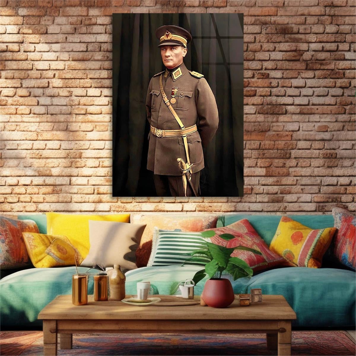 Mustafa Kemal Atatürk Gehard Glasschilderij 