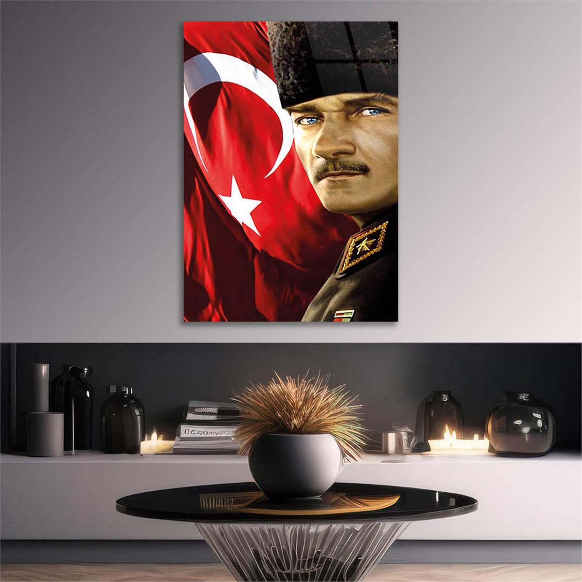 Mustafa Kemal Atatürk Gehard Glasschilderij 