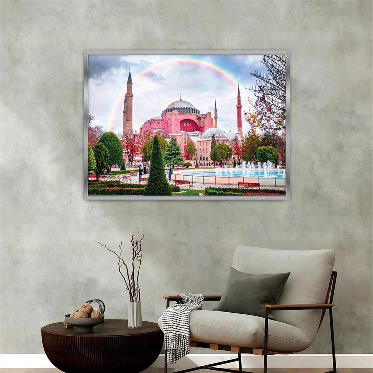 Aluminum-Framed Religious-Themed Tempered Glass Wall Art 021