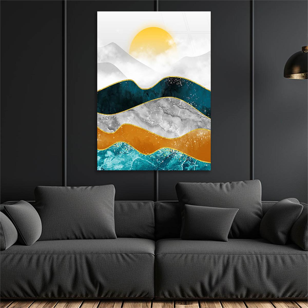 Dikey Sanat Temalı Cam Tablo 580