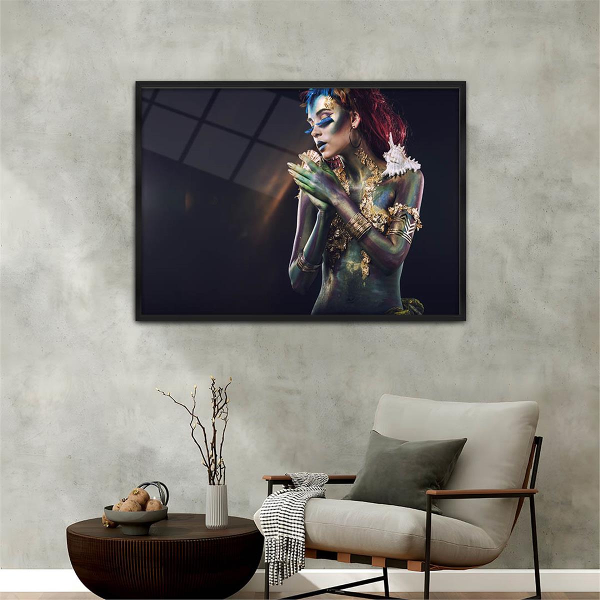 Aluminum-Framed Art-Themed Tempered Glass Wall Art 171