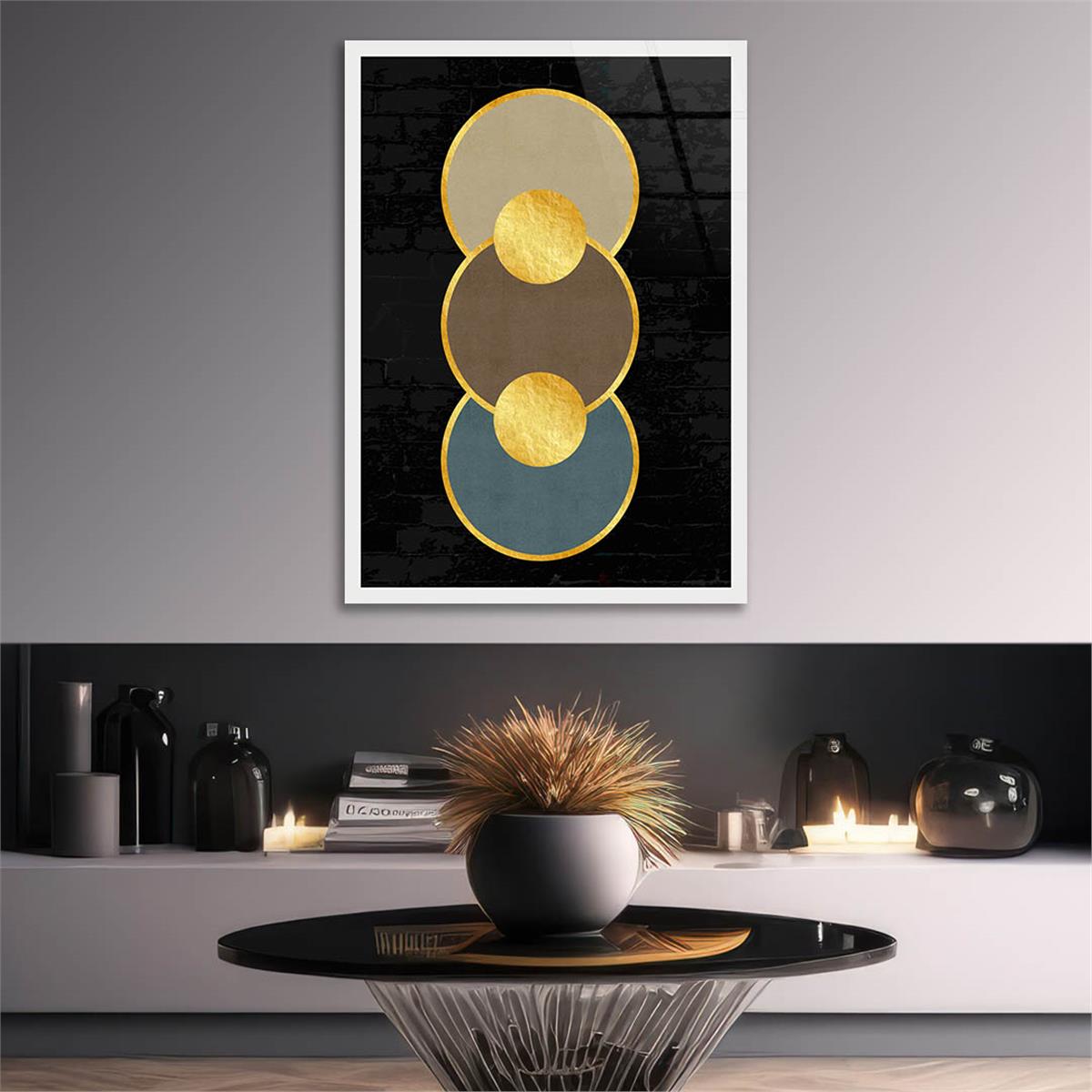 Dikey Sanat Temalı Cam Tablo 343