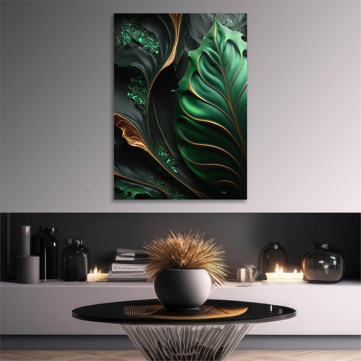 Dikey Sanat Temalı Cam Tablo 436