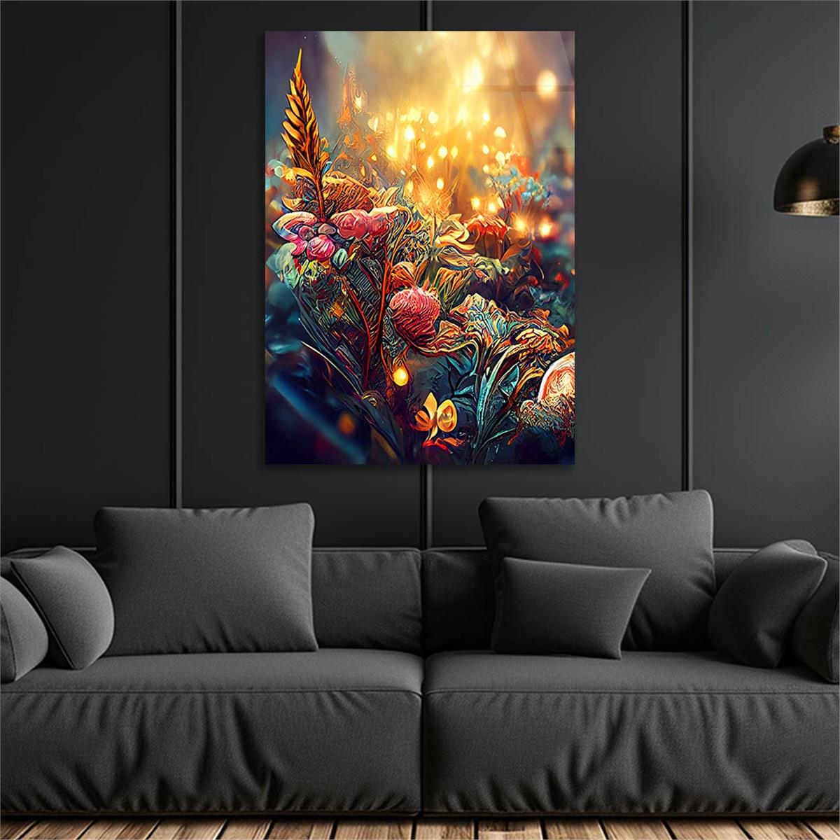 Dikey Sanat Temalı Cam Tablo 484