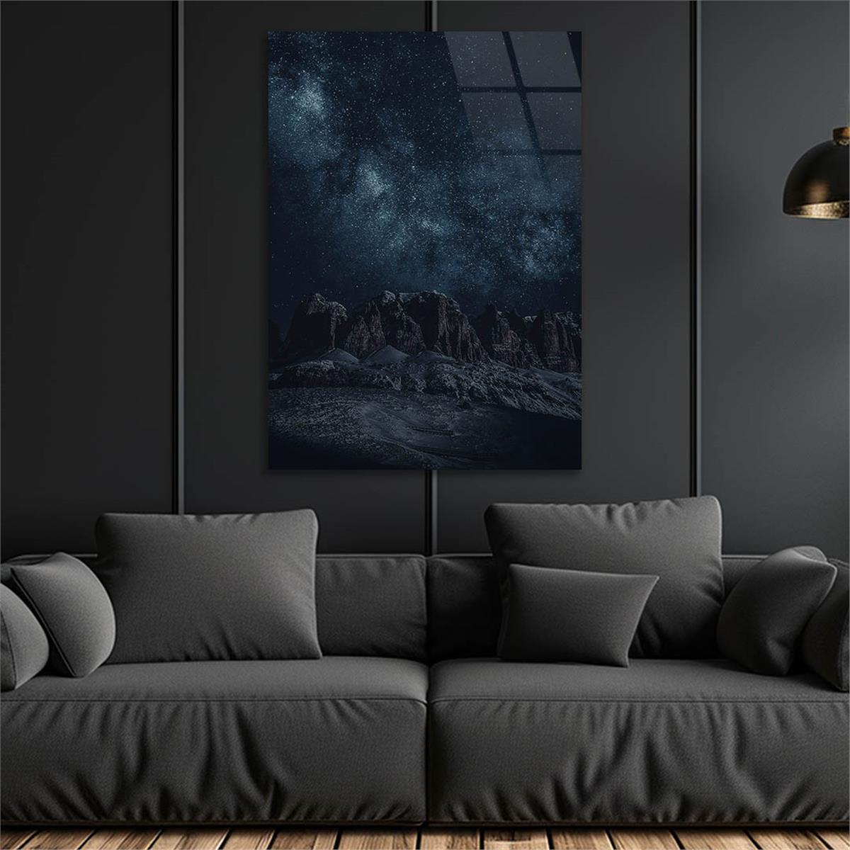 Dikey Doğa Temalı Cam Tablo 253