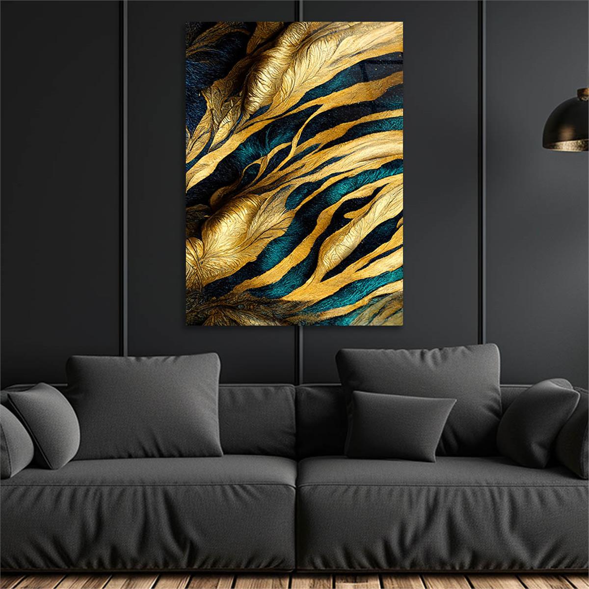 Dikey Sanat Temalı Cam Tablo 560