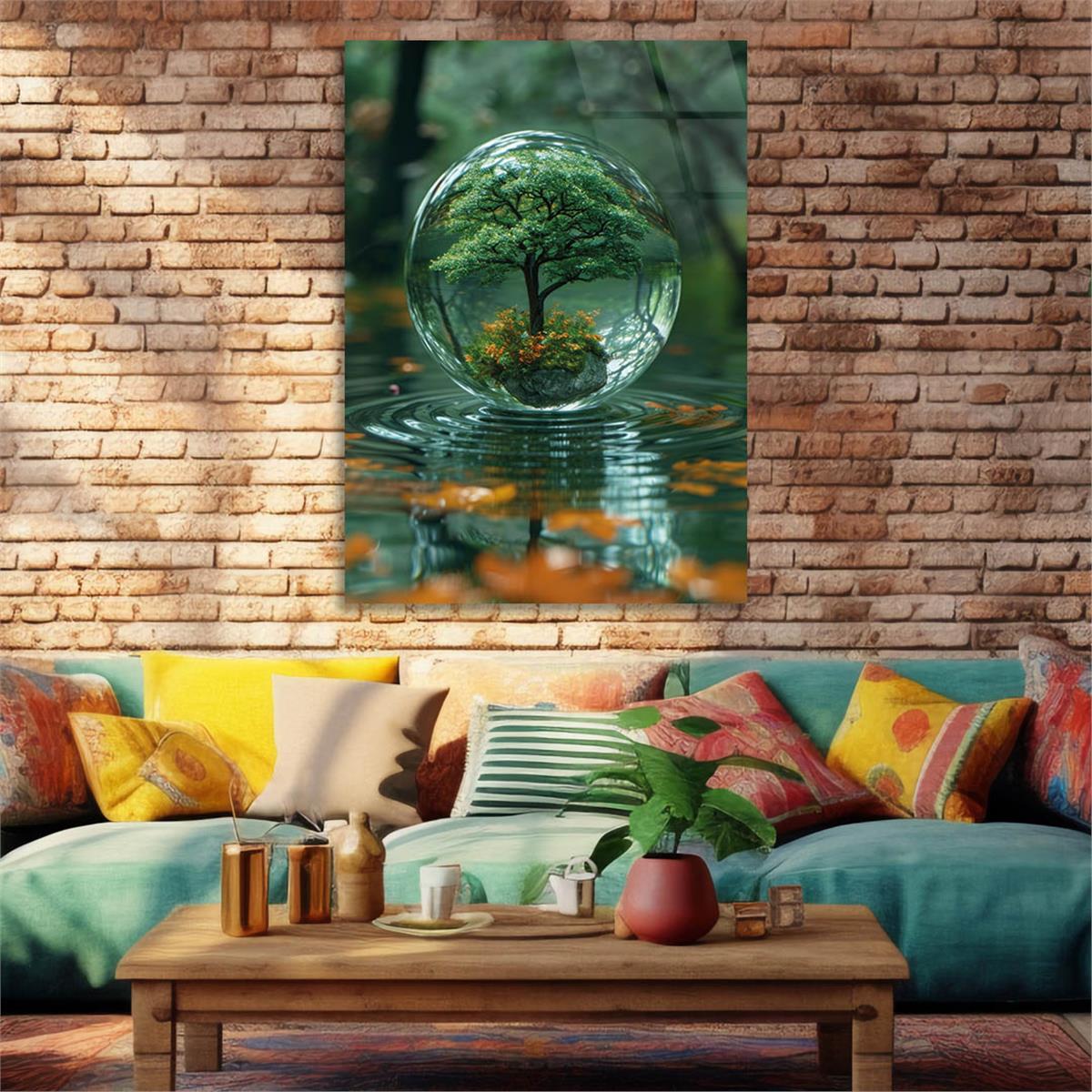 Vertical Tempered Glasss Wall Arts Art-Themed 303
