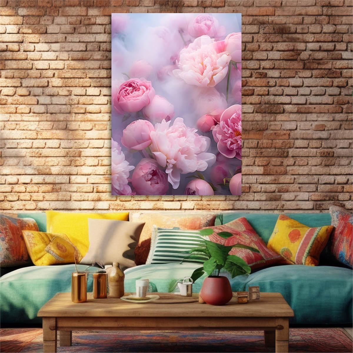 Dikey Sanat Temalı Cam Tablo 415