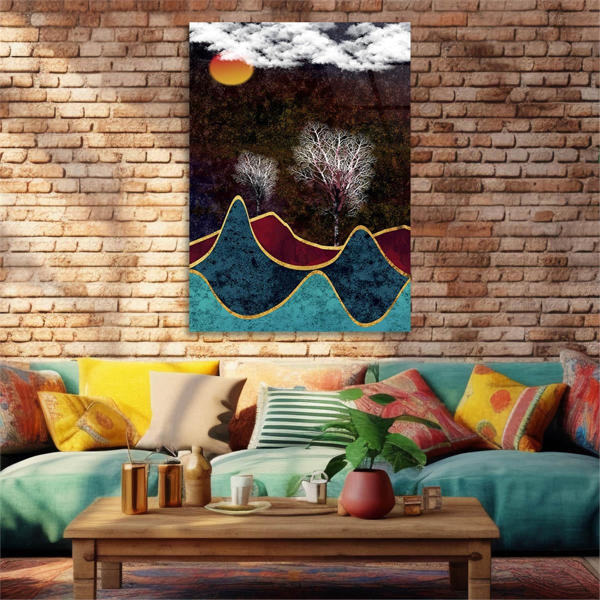 Vertical Tempered Glasss Wall Arts Art-Themed261