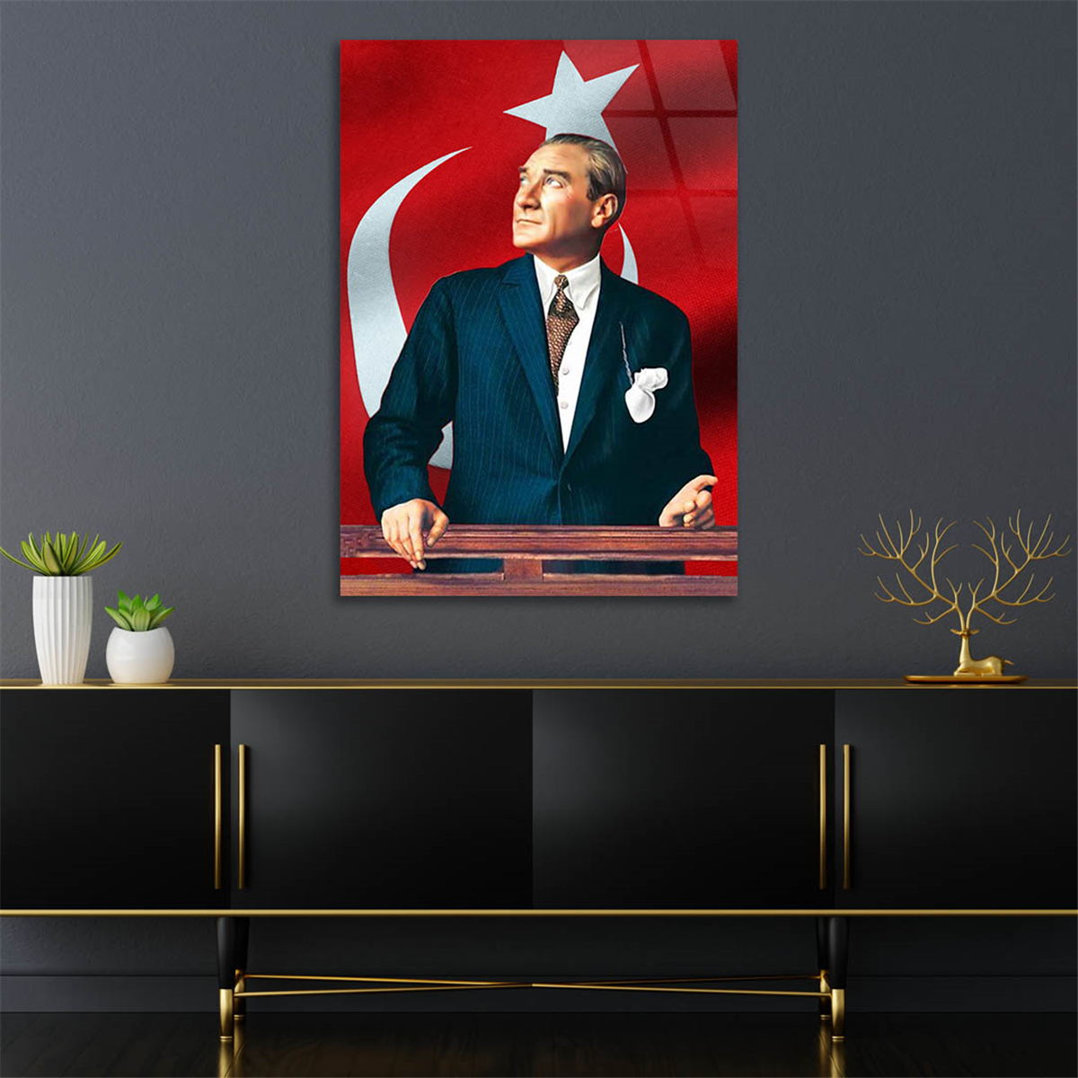 MUSTAFA KEMAL ATATÜRK Tempered Glasss Wall Art