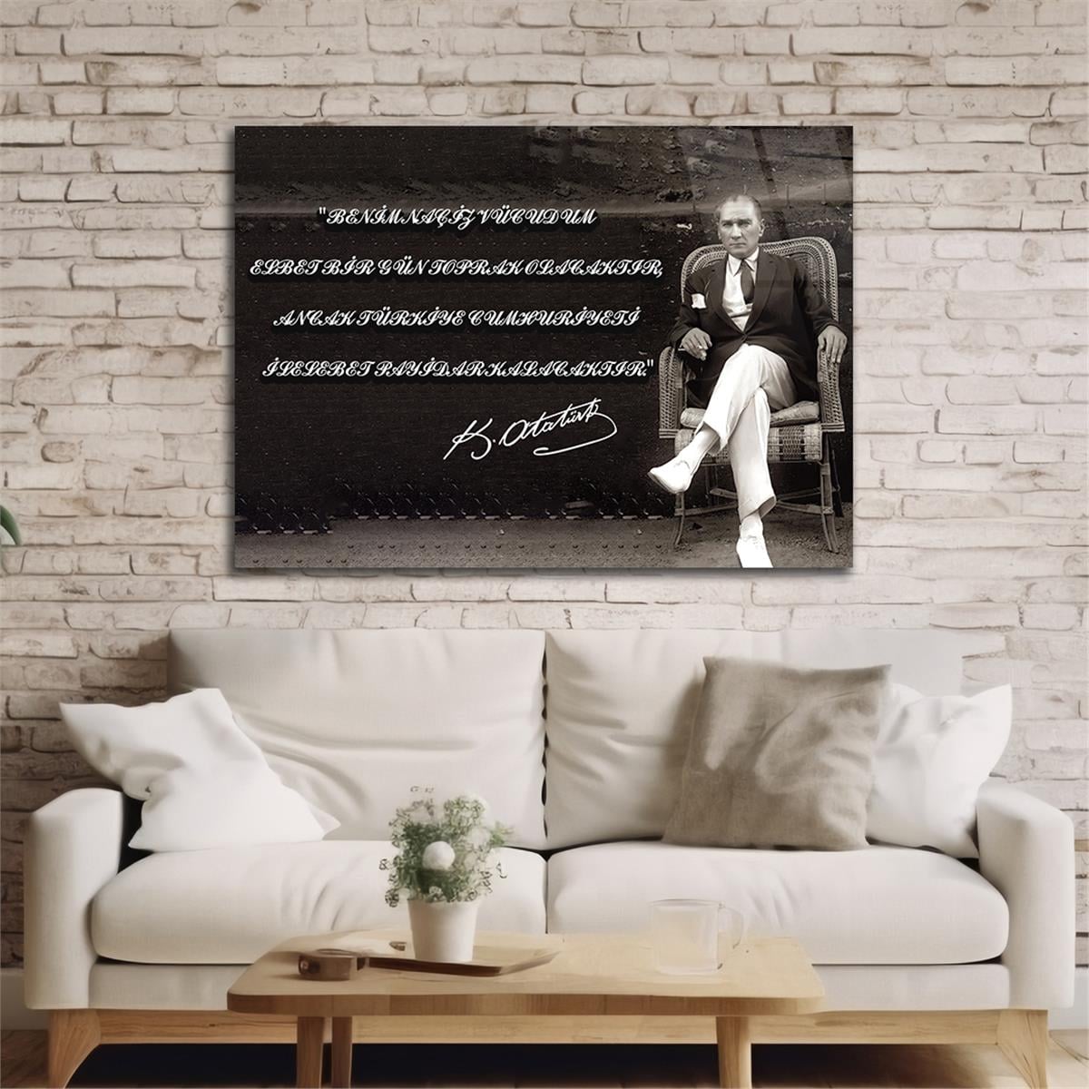MUSTAFA KEMAL ATATÜRK Tempered Glass Wall Art 