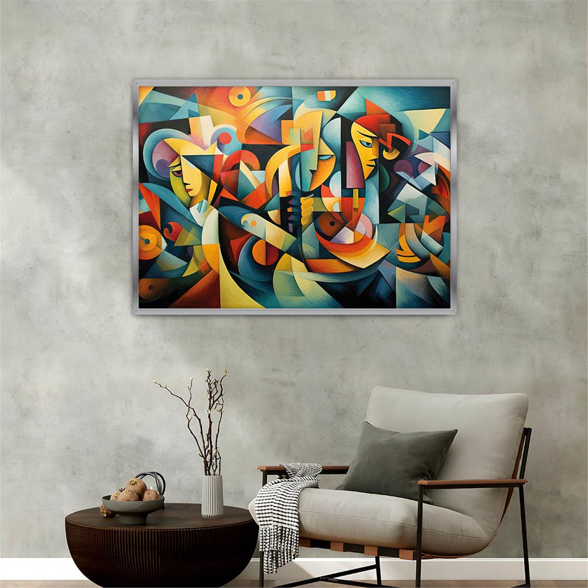 Aluminum-Framed Art-Themed Tempered Glass Wall Art 033