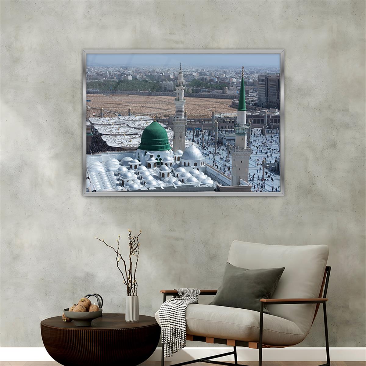 Tableau en verre à thème religieux avec cadre en aluminium  050