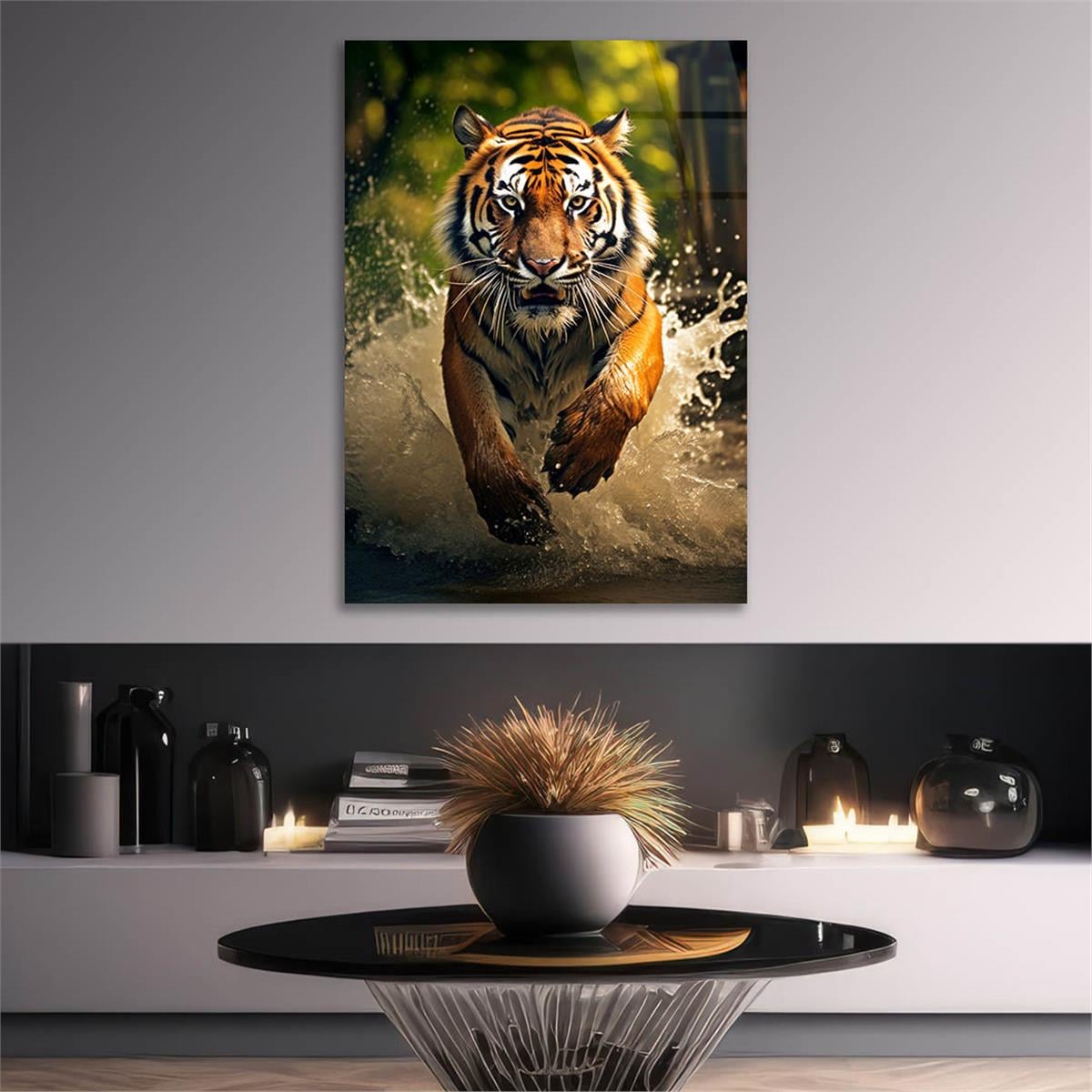 Dikey Doğa Temalı Cam Tablo 412