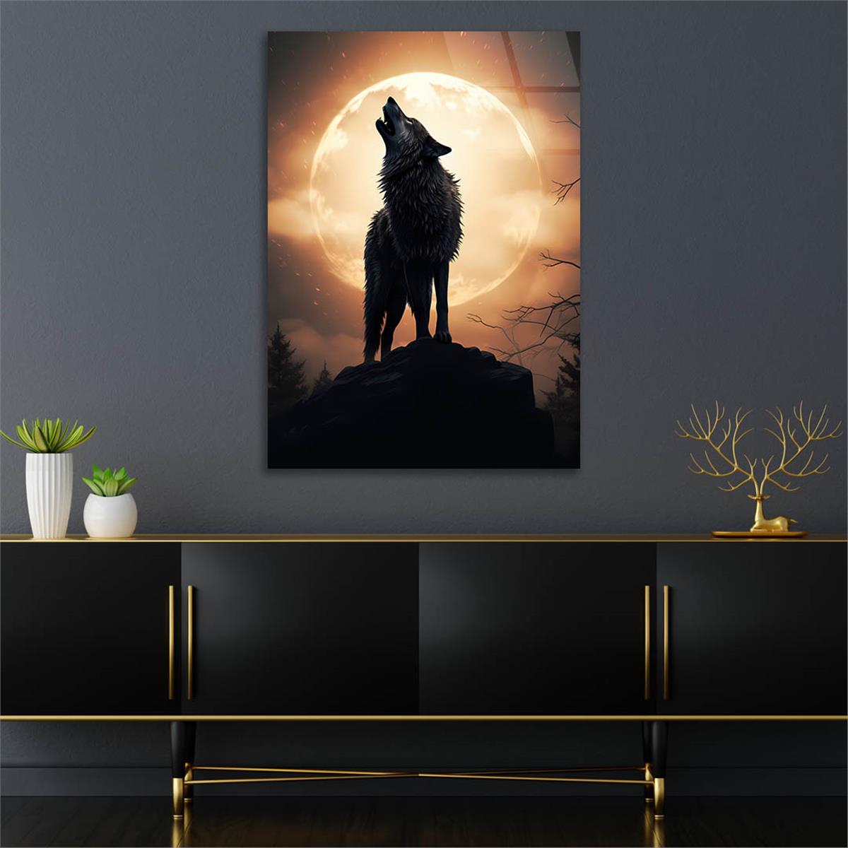 Dikey Doğa Temalı Cam Tablo 431