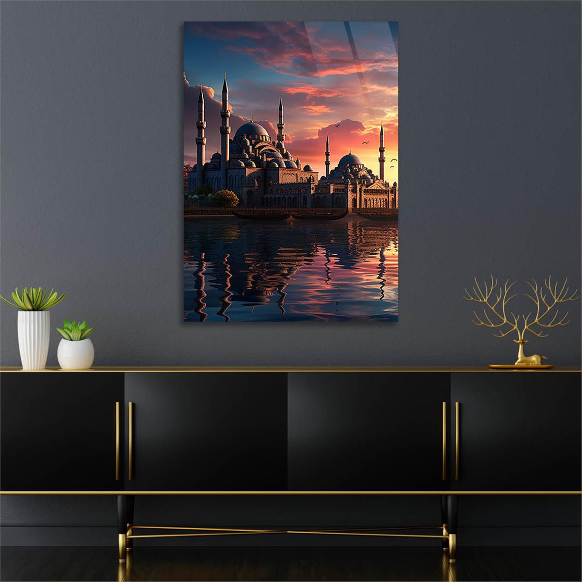 Dikey Dini Temalı Cam Tablo 292