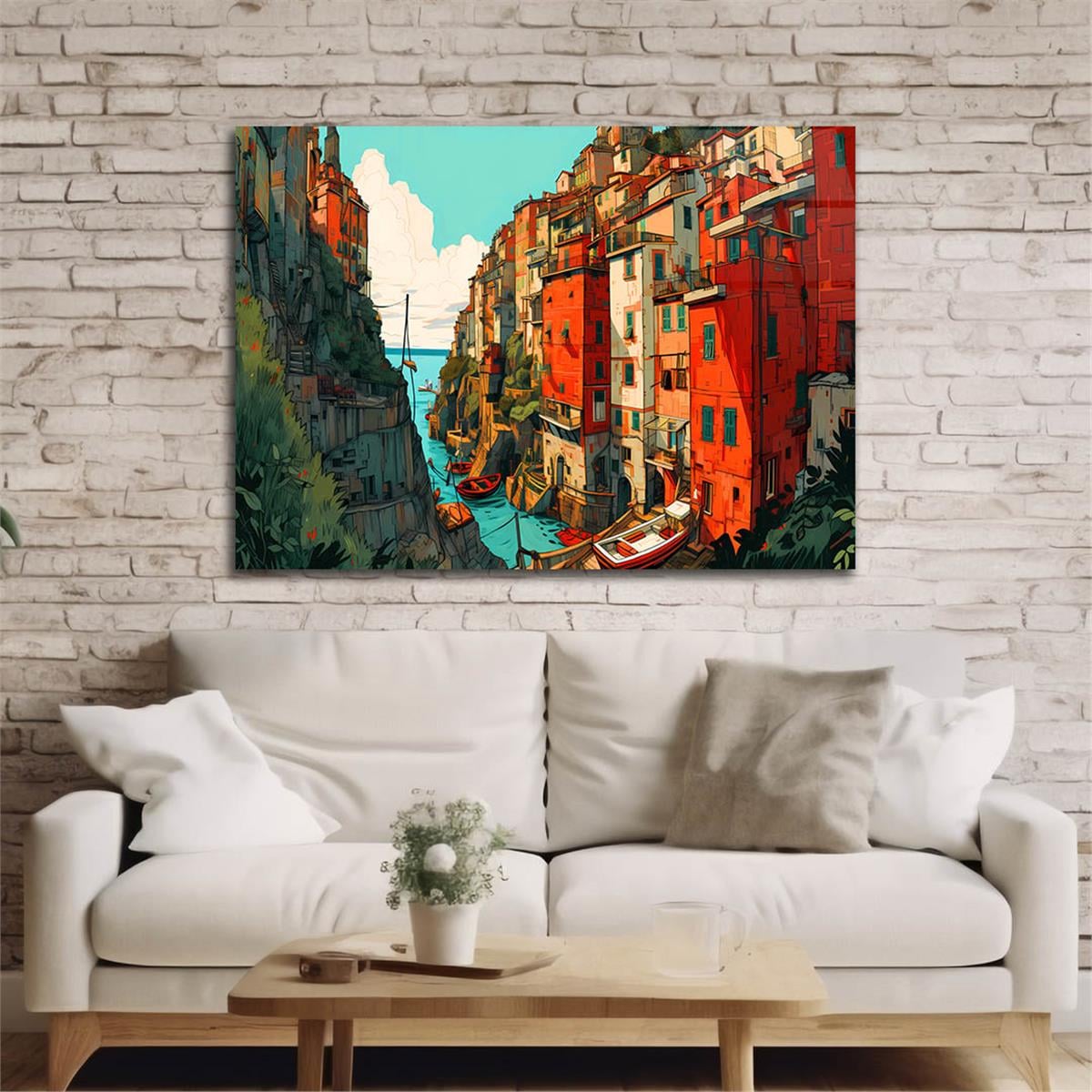 Horizontal Art-Themed Tempered Glass Wall Art 534