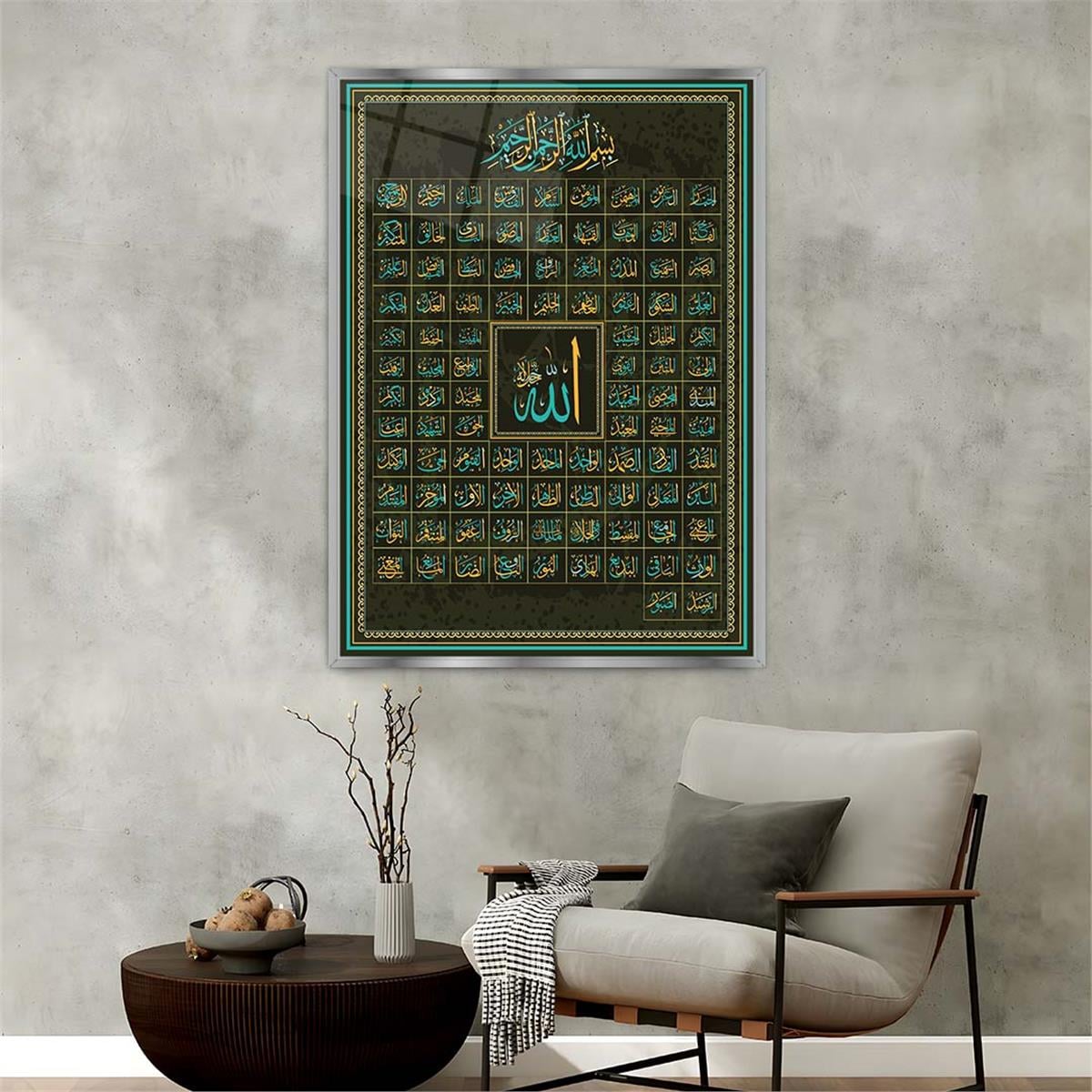 Aluminum-Framed Religious-Themed Tempered Glass Wall Art 013