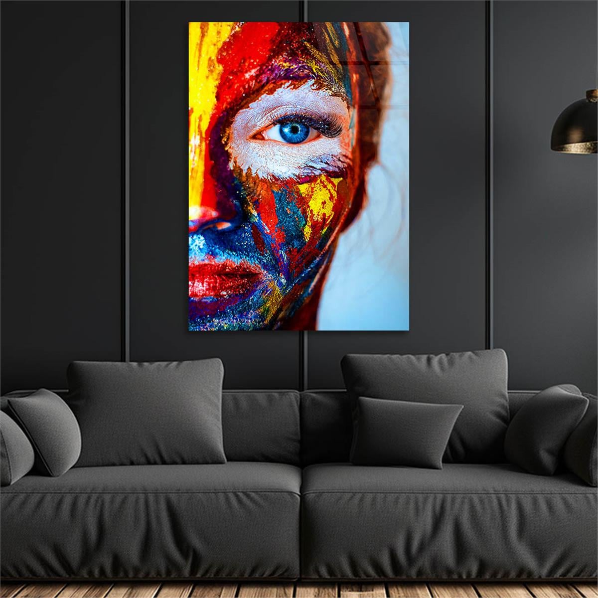 Dikey Sanat Temalı Cam Tablo 506