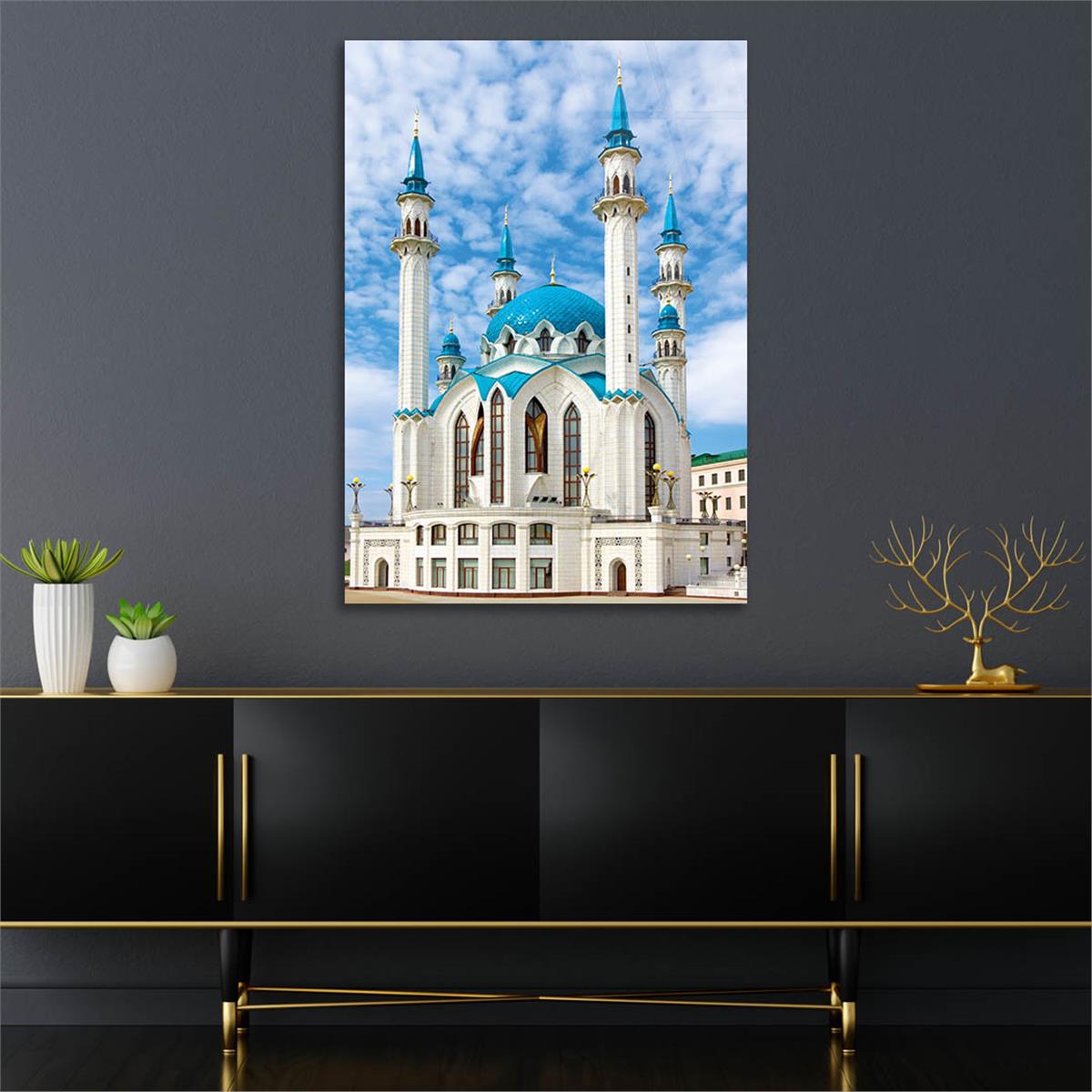 Tempered Glass Wall Art with Mosque Visual