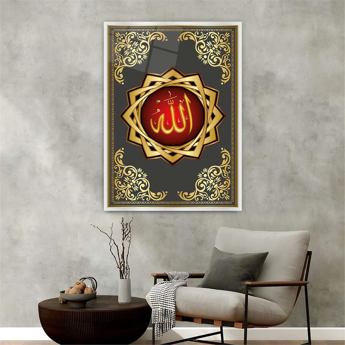 لوحة زجاجية ديني مع اطار ألمنيوم