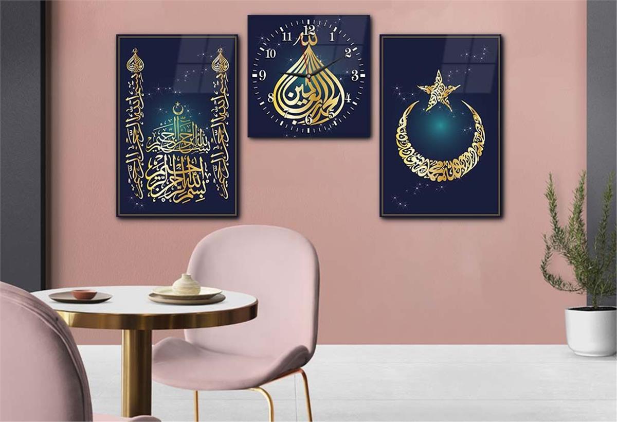 Ensemble de Tableaux et d’horloge 2 pièce sur le thème religieux