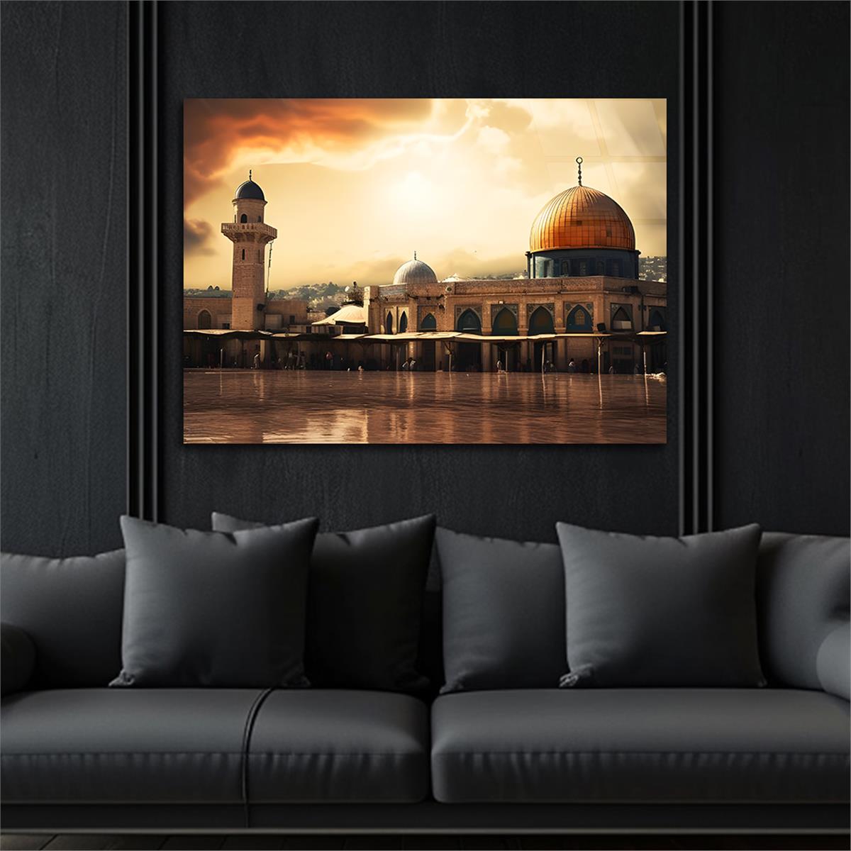 Yatay Dini Temalı Cam Tablo 148