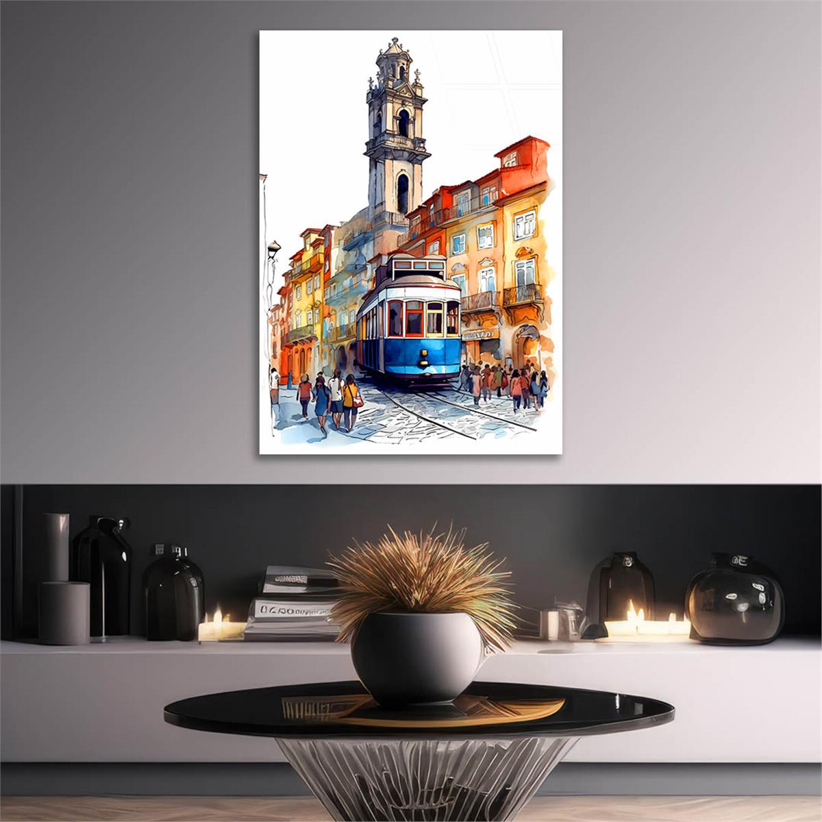 Dikey Sanat Temalı Cam Tablo 487