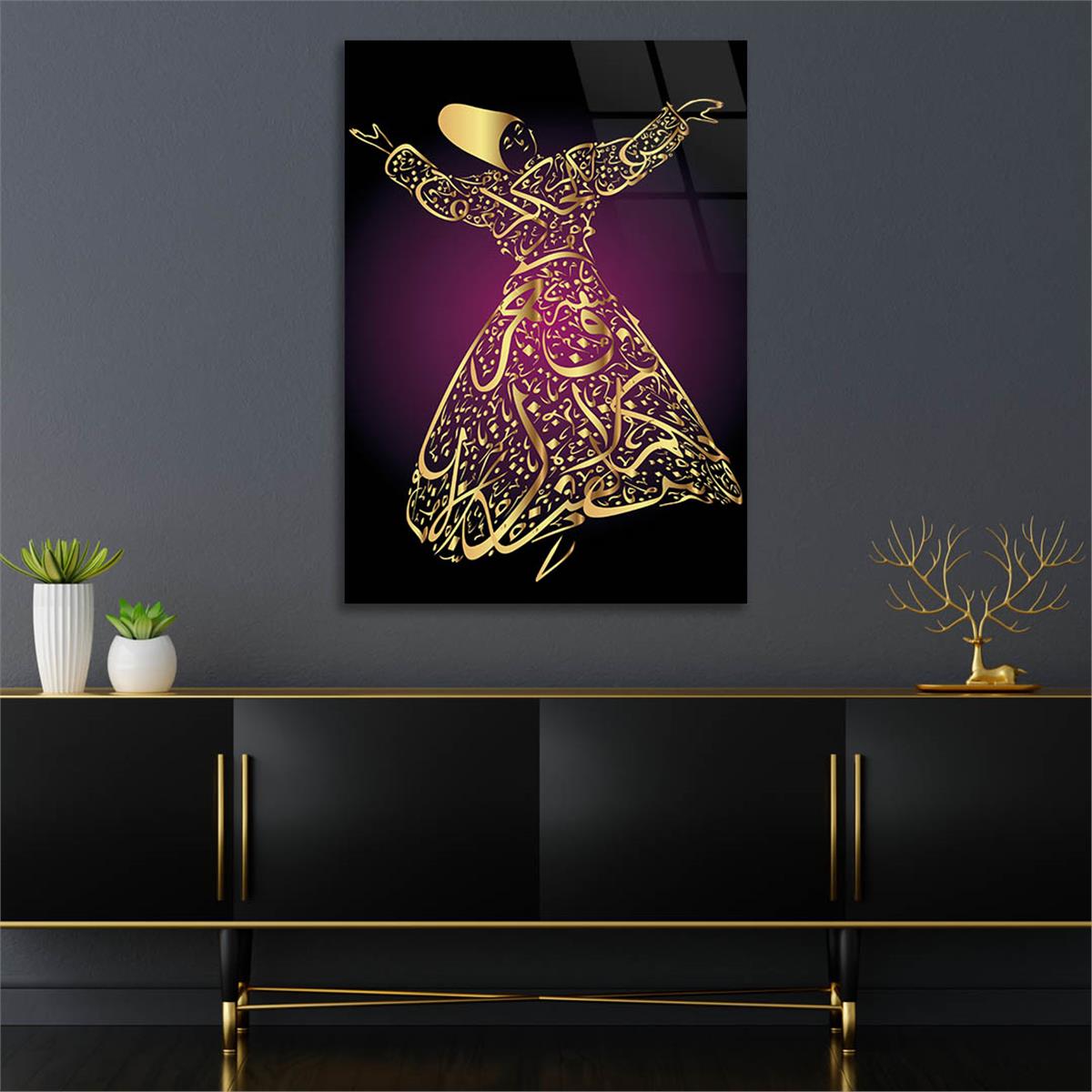 MEVLEVİ GÖRSELLİ CAM TABLO 