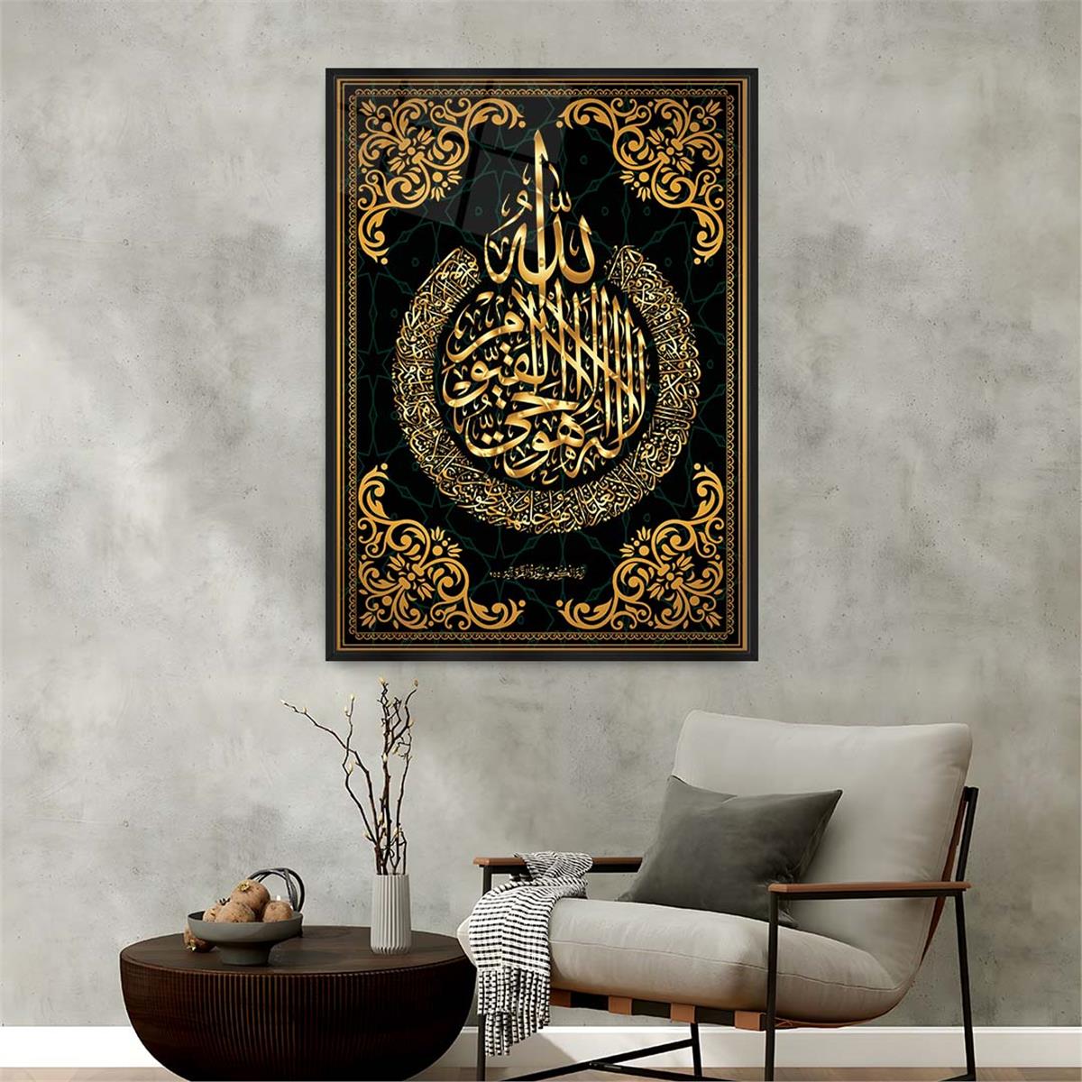 Tableau en verre à thème religieux avec cadre en aluminium  052