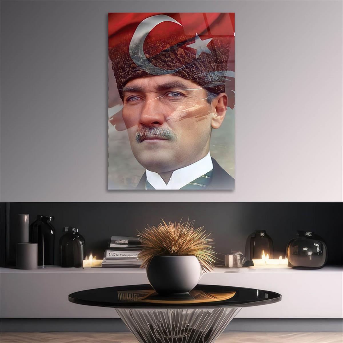 MUSTAFA KEMAL ATATÜRK Tempered Glasss Wall Art
