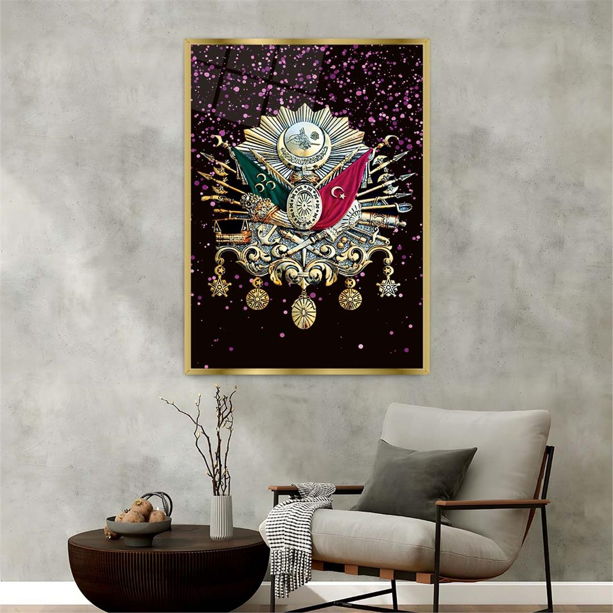 Aluminum-Framed National-Themed Tempered Glass Wall Art 027