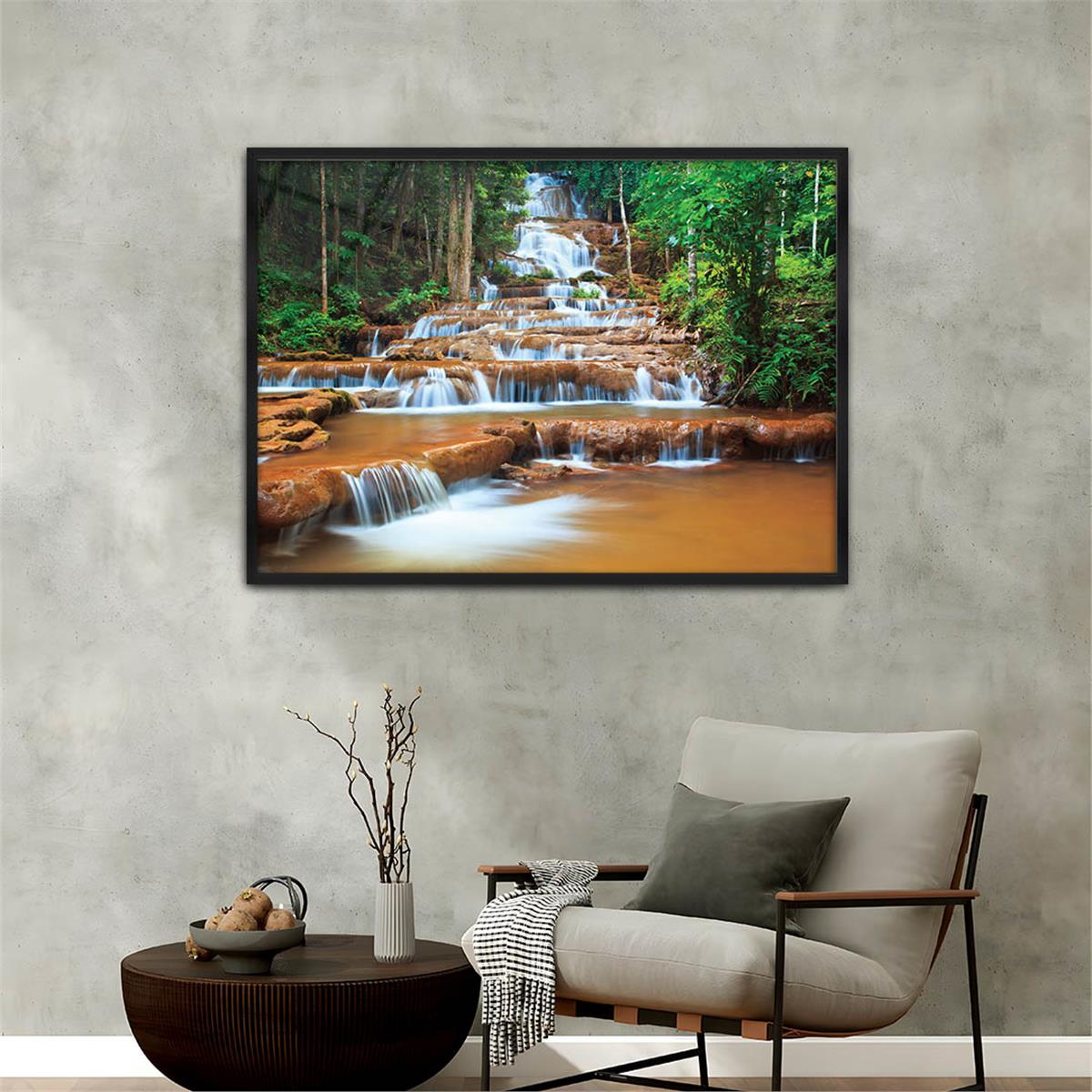 bedrucktes Glas mit Aluminiumrahmen und Natur Themen 