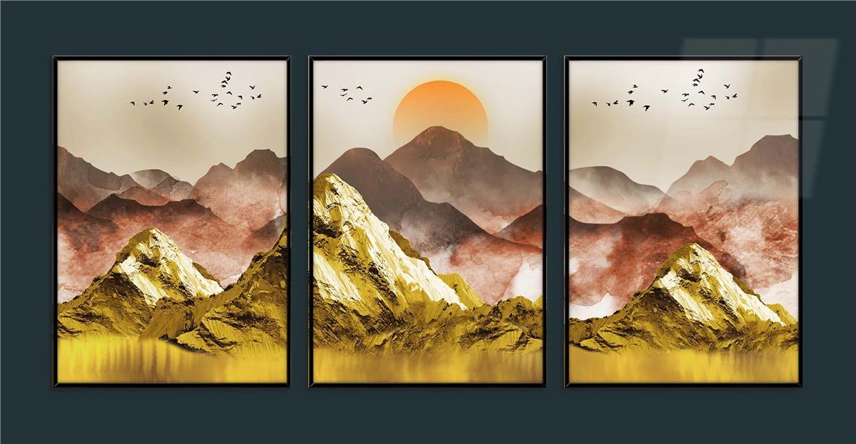 Alüminyum Çerçeveli Sanat Temalı 3lü Set MDF Tablo 0052