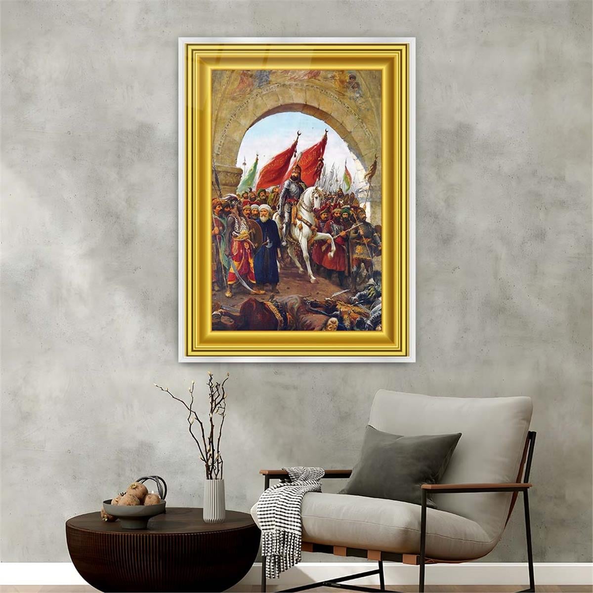 Aluminum-Framed National-Themed Tempered Glass Wall Art 006