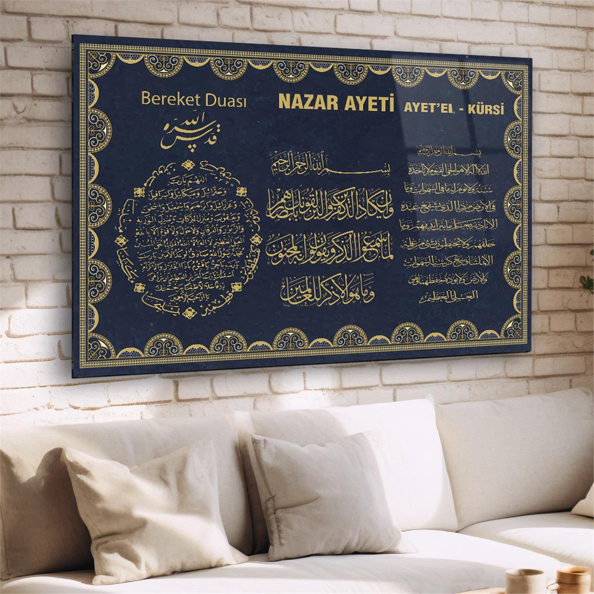 Yatay Dini Temalı Cam Tablo 236